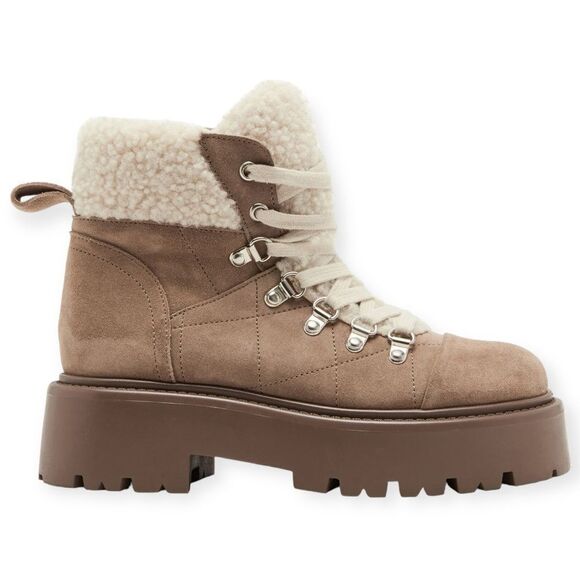 STEVE MADDEN Reyen Platform Boot in Oatmeal Suede Size 7.5 NEW - Picture 15 of 15